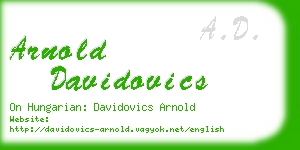 arnold davidovics business card